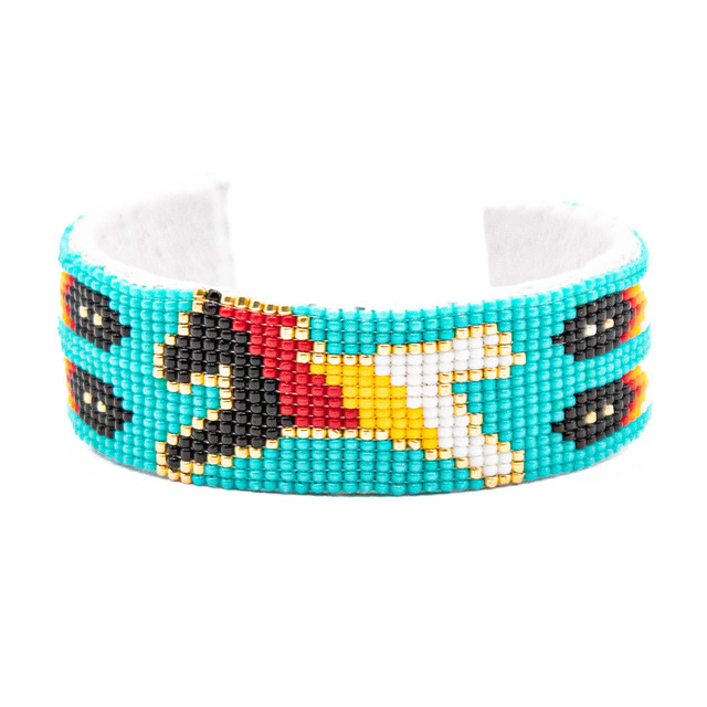Beaded Teal Beaded Bracelet with Horse