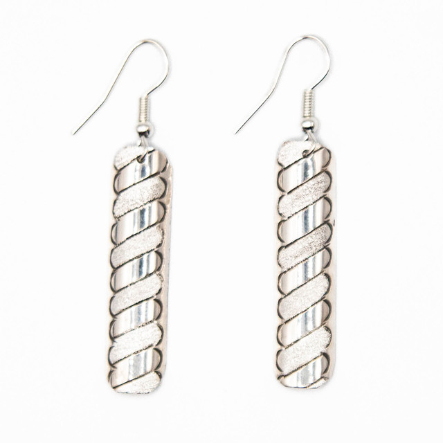 Silver Sterling Silver Stripe Earrings