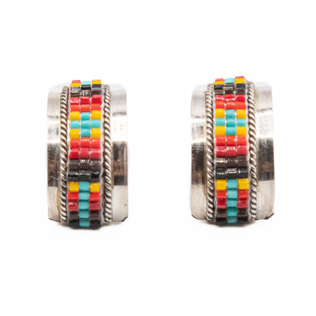 Beaded Multicolored Beaded Half Hoop