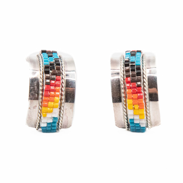 Beaded Multicolored Beaded Half Hoop