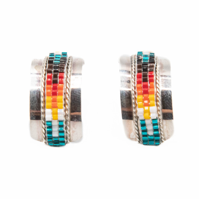 Beaded Multicolored Beaded Half Hoop