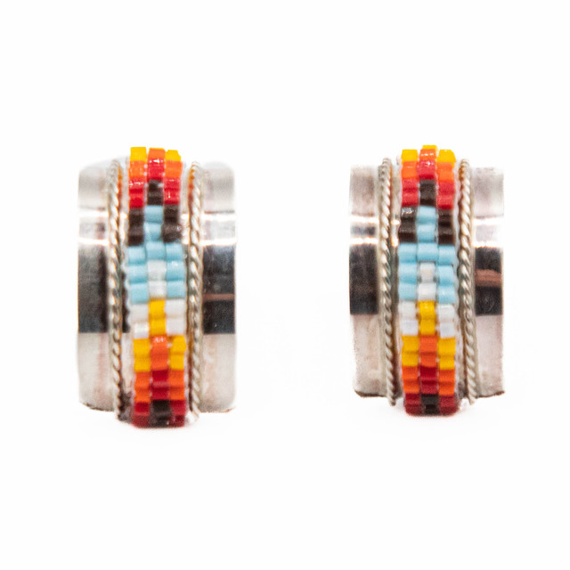 Beaded Multicolored Beaded Half Hoop