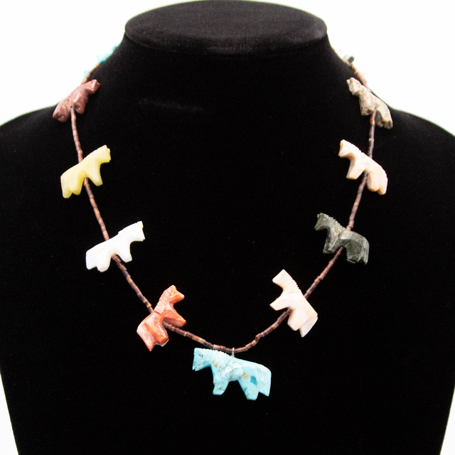 Semi-Precious Stone Horse Fetish Necklace