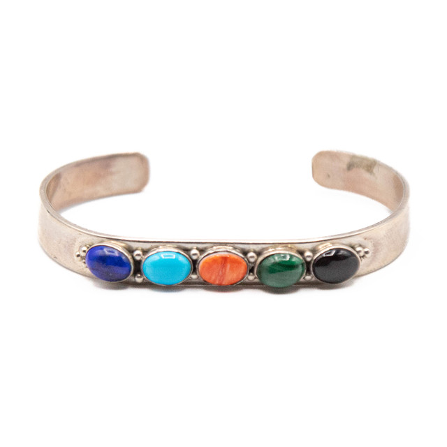 Semi Precious Stone Multistone Cuff 
