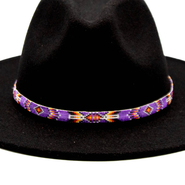 Hat Bands Purple, White & Black Hat Band
