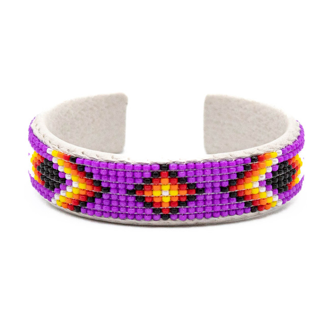 Beaded Kids Purple Beaded Bracelet with Feather
