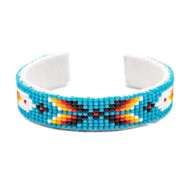 Beaded Kids Blue Beaded Bracelet with Feather