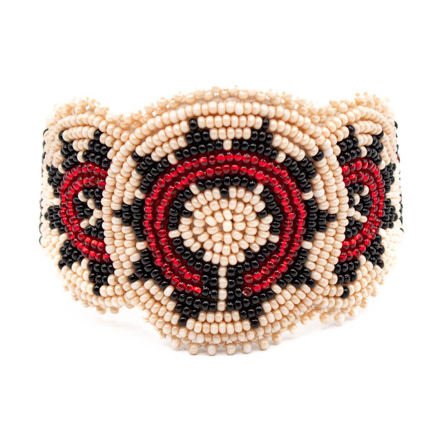 Beaded Ceremonial Basket Red Beaded Bracelet