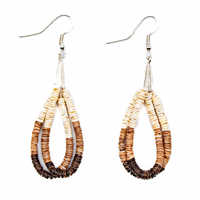 Beaded Multistrand Beaded Earrings in Natural Tones