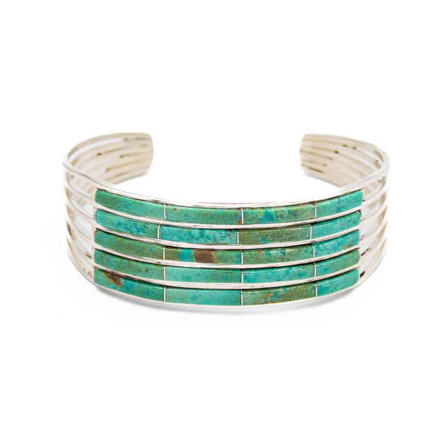 Turquoise & Silver Turquoise Inlay Bracelet