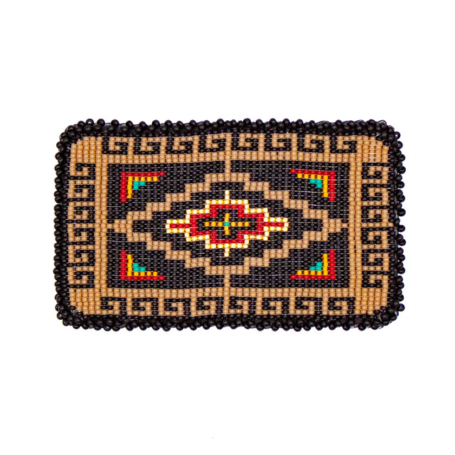 Bolos  Brown & Black Beaded Belt Buckle