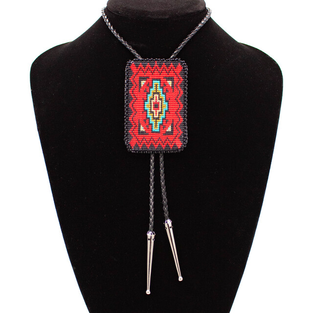 Bolos  Red Beaded Bolo