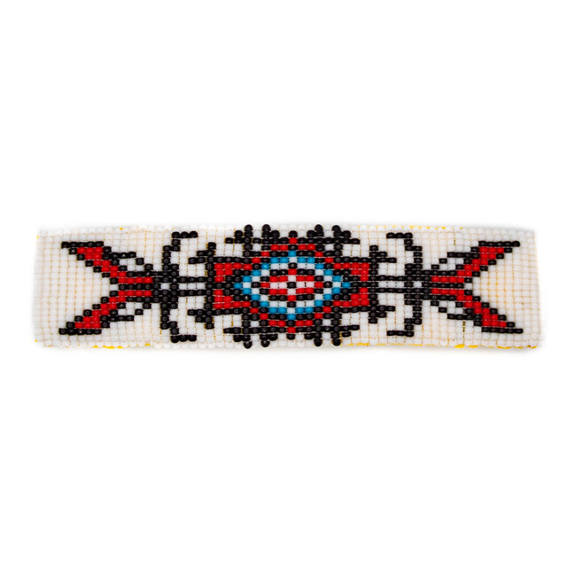 Hair Accessories White Beaded Barrette