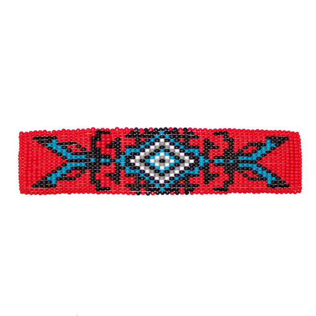 Hair Accessories Rede Beaded Barrette