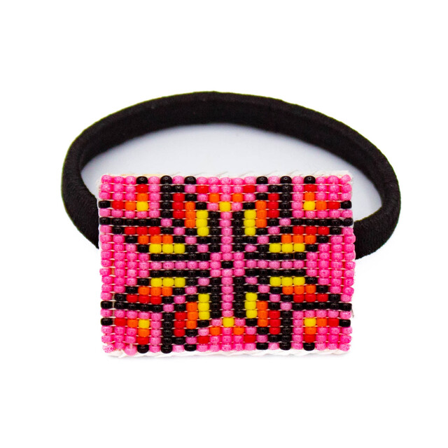 Hair Accessories Beaded Pink Hair Tie