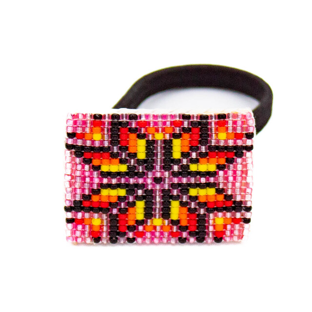 Hair Accessories Beaded Pink Hair Tie