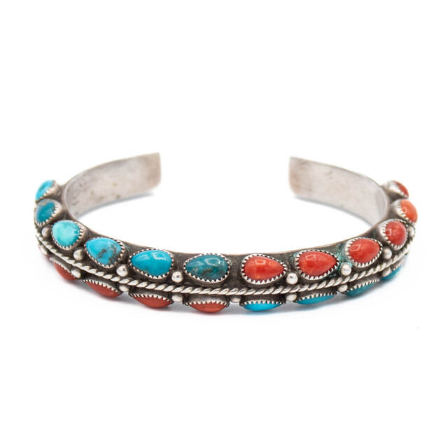 Vintage Vintage Turquoise & Coral Bracelet